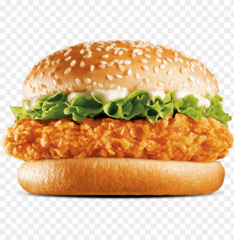 chicken burger - non veg burger Transparent Background PNG Isolated Pattern