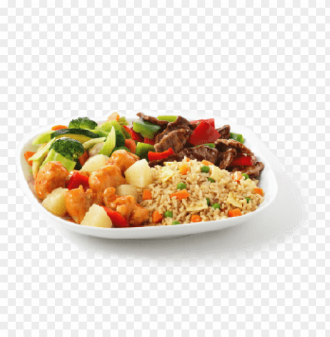 chicken fried rice plate PNG Graphic Isolated on Clear Background