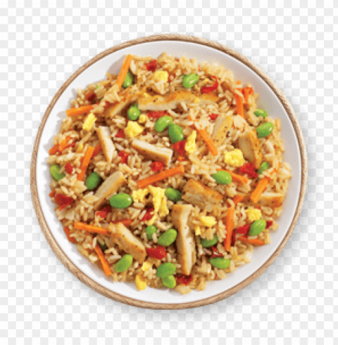 chicken fried rice plate PNG Graphic Isolated on Clear Background Detail