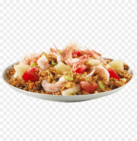 Chicken Fried Rice Plate PNG Graphic Isolated With Clarity