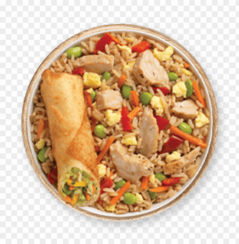 chicken fried rice plate PNG Graphic with Clear Isolation