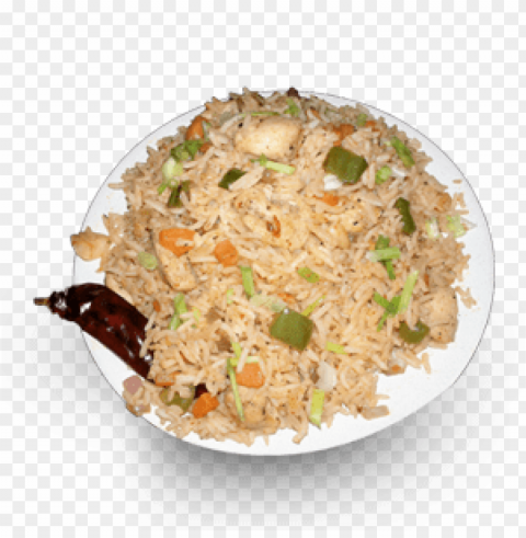 chicken fried rice plate PNG transparent graphics for projects