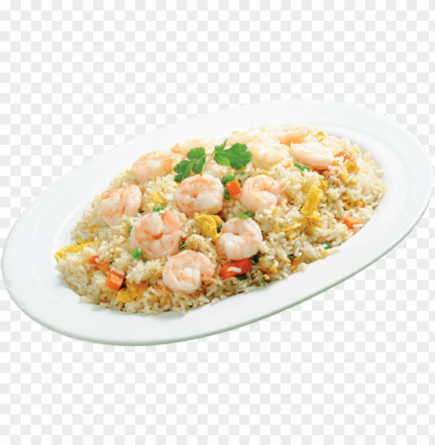 chicken fried rice plate download - prawn fried rice Isolated Character with Transparent Background PNG