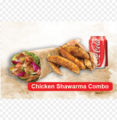 chicken shawarma wrap combo - coca-cola Clear Background PNG Isolated Element Detail