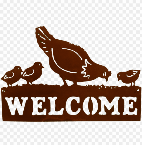 chicken welcome larger image - welcome si Transparent design PNG
