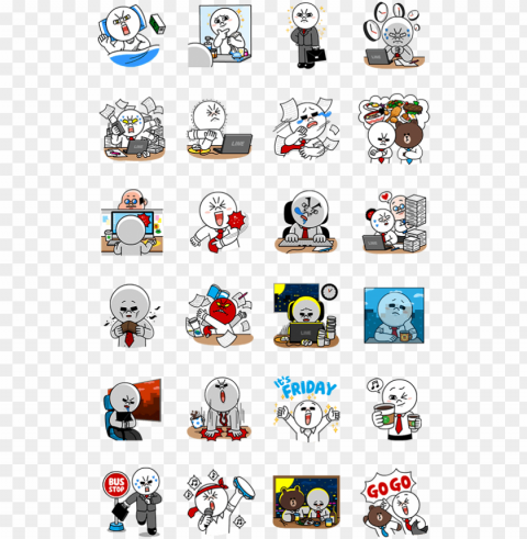 chief moonʹs battle as an office worker - line sticker moon work Free PNG images with alpha channel