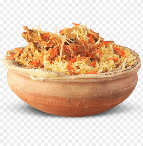 chiken biryani - gourmet food bowl Isolated Artwork with Clear Background in PNG