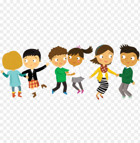 children dancing clipart PNG Graphic Isolated with Transparency