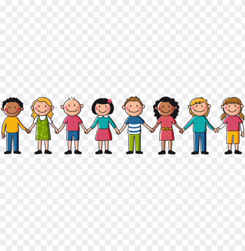 children holding hands PNG Image Isolated with Clear Background