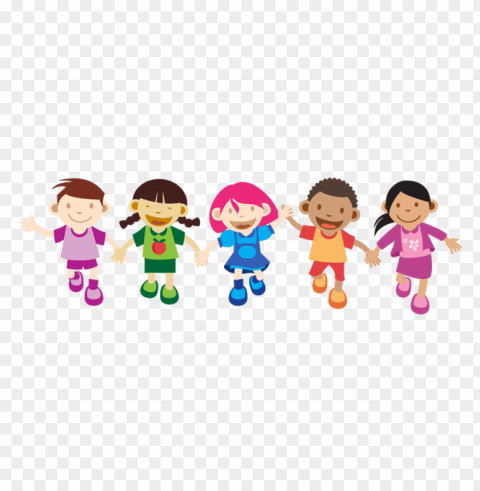 children holding hands PNG Image Isolated with Clear Transparency