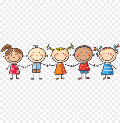 children holding hands PNG Image with Isolated Element