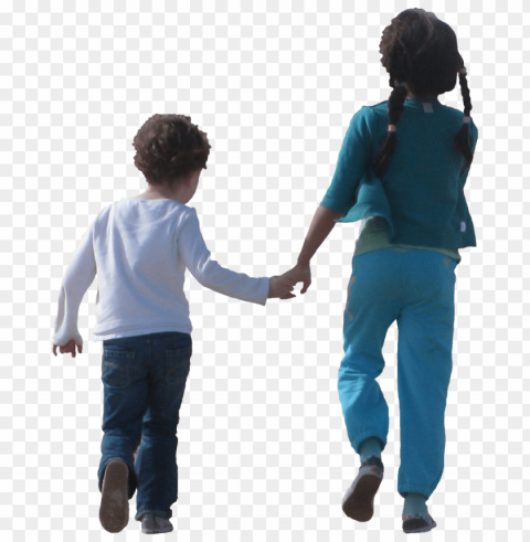 children holding hands PNG Image with Transparent Isolation