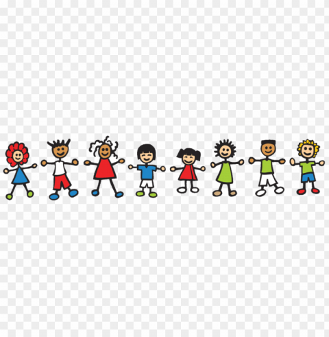 children holding hands Transparent PNG Isolated Design Element