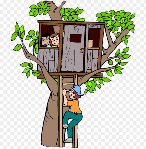 children in treehouse Transparent PNG picture