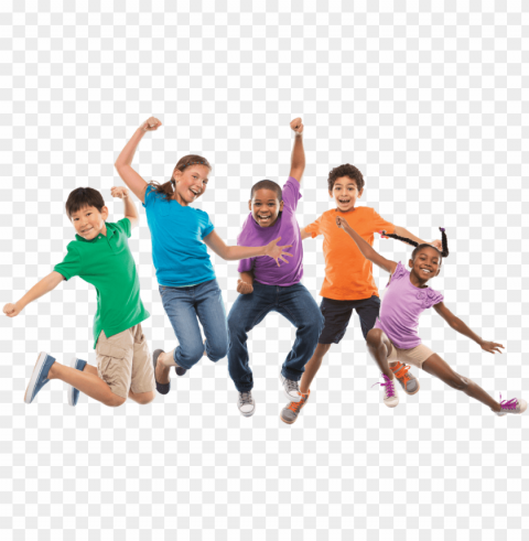 children jumping PNG clip art transparent background