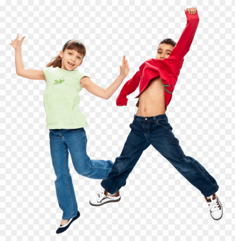 children jumping PNG design
