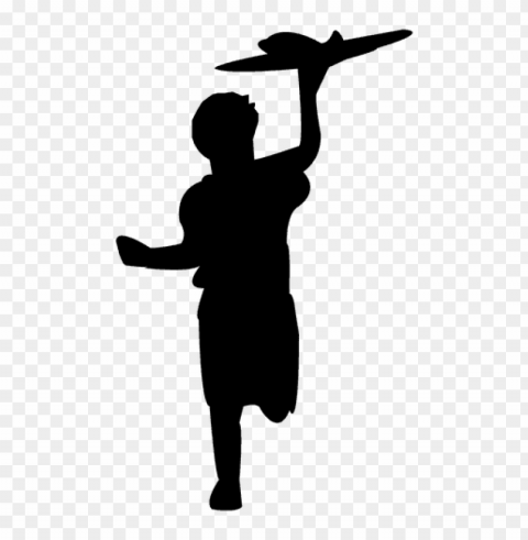 children playing silhouette PNG images with alpha background