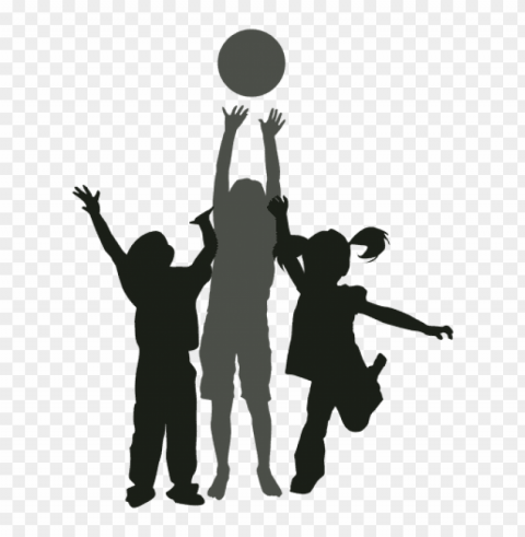 children playing silhouette PNG images with alpha channel selection