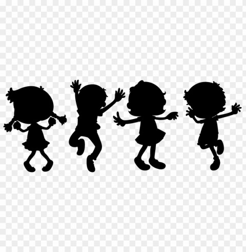 children playing silhouette PNG images with high-quality resolution