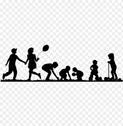 children playing silhouette PNG images with no background assortment