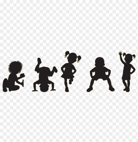 children playing silhouette Transparent PNG pictures archive