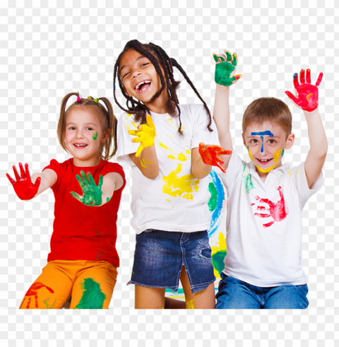 children playing with paint - children paint Isolated Object in HighQuality Transparent PNG