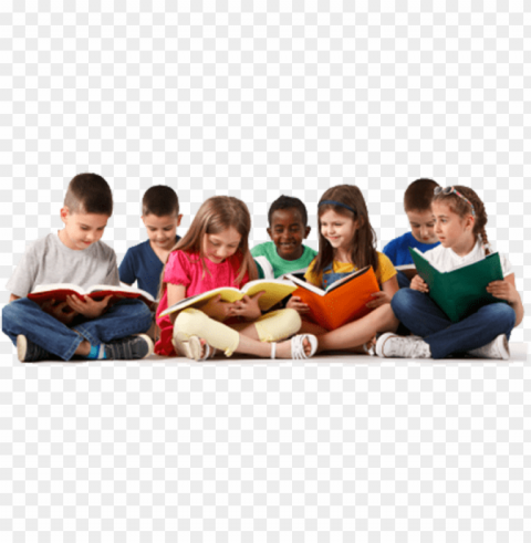 children reading PNG Graphic with Isolated Transparency