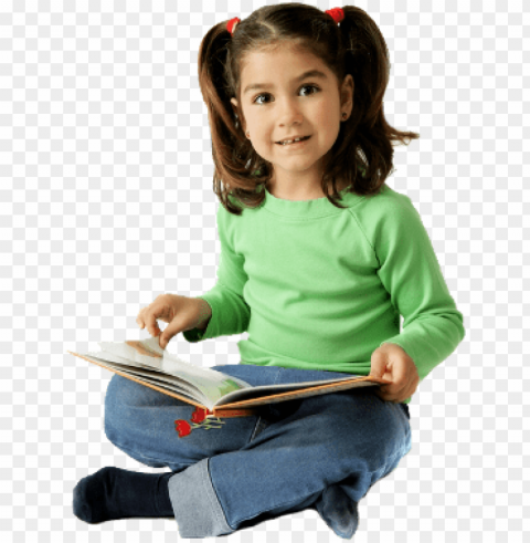 children reading Transparent Background PNG Isolated Graphic