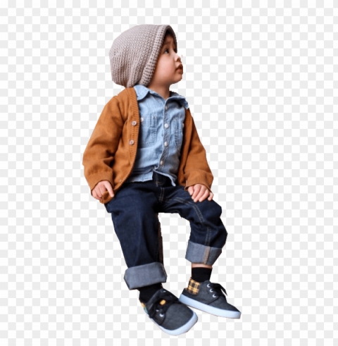 children sitting Isolated Graphic Element in Transparent PNG