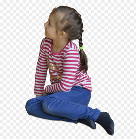 Children Sitting Isolated Graphic On Clear Background PNG