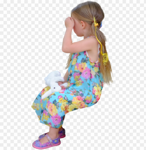 children sitting Isolated Graphic on Transparent PNG