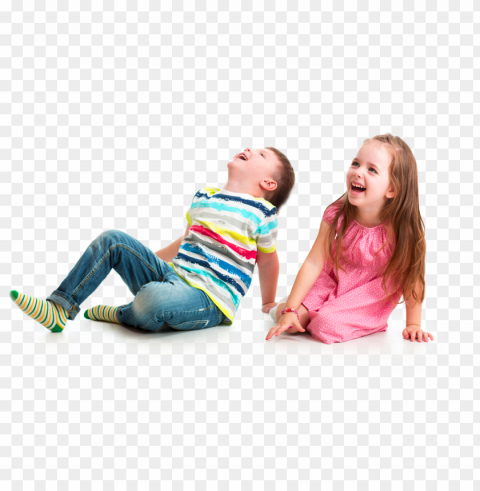 children sitting Isolated Illustration with Clear Background PNG