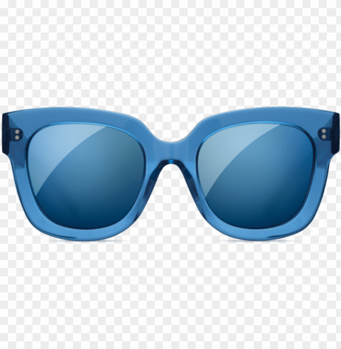 chimi oversize square sunglasses in blue - reflectio PNG transparent images for printing