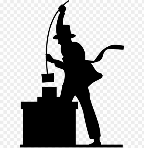 chimney sweeper silhouette PNG Isolated Subject on Transparent Background