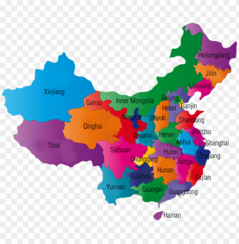 china map png - map of china Isolated Artwork on Transparent Background