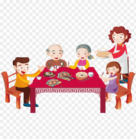 china tangyuan clip art - mid autumn festival family reunio PNG Image with Isolated Element
