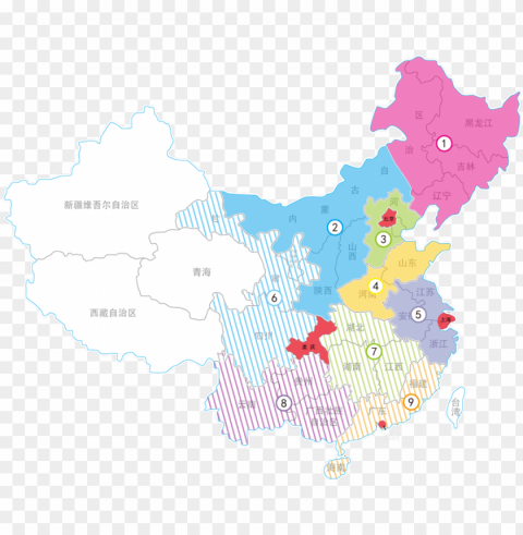 china yoyo corporation regional map - 10 provinces in china Transparent background PNG images selection