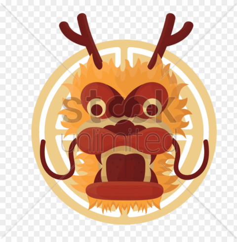 Chinese Dragon Face V矢量图形 - Vector Graphics Isolated Subject On HighResolution Transparent PNG