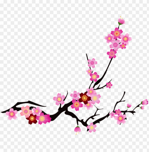 chinese style red flower element - cherry blossom vector Clear image PNG
