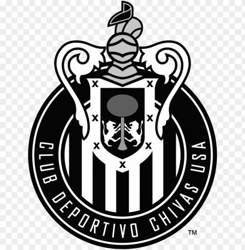chivas usa logo black and white - dream league soccer logo chivas ClearCut Background PNG Isolated Item