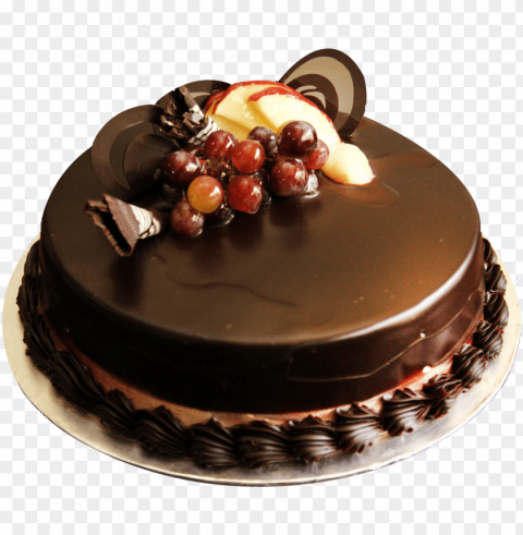 Chocolate Cake With Fruits HighResolution Isolated PNG Image