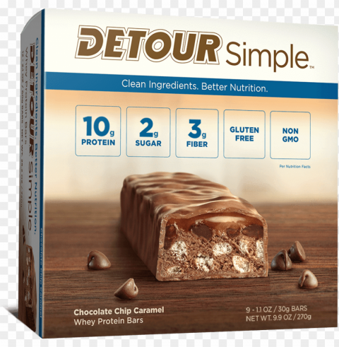 chocolate chip caramel - detour simple bar salted caramel cookie dough 9 count HighQuality Transparent PNG Isolated Element Detail