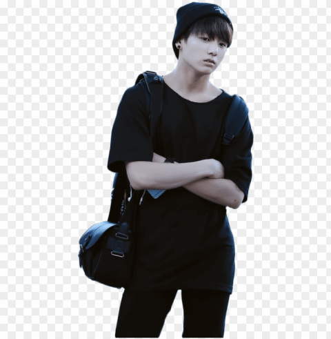 #чонгук #гуки #гук #чончонгук #бтс #bts #bangtan boys - bts jungkook with black clothes Transparent PNG Isolated Object with Detail