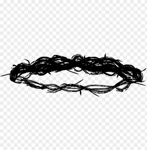 christian crown of thorns jesus silhouette vector Isolated Object with Transparency in PNG