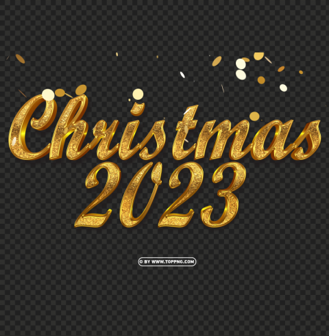 christmas 2023 goldden confetti floating PNG images without BG