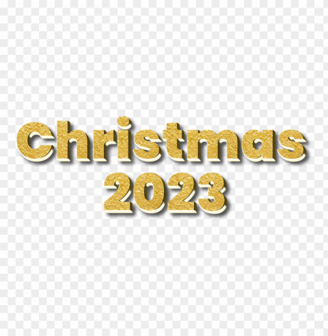 christmas 2023 with golden paper 3d text PNG Image Isolated with Transparency