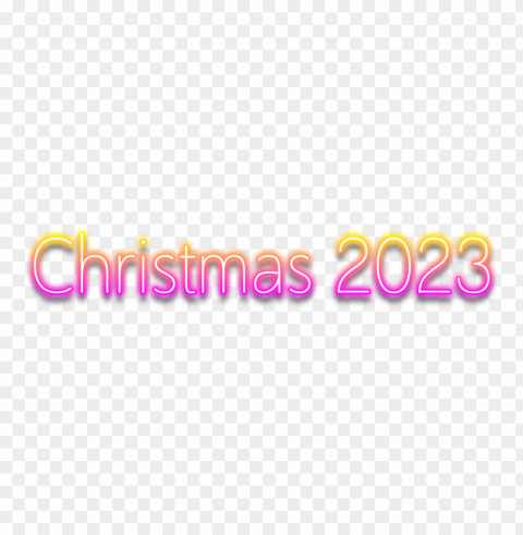 christmas 2023 yellow and pink neon text effect PNG Image Isolated with Transparent Clarity
