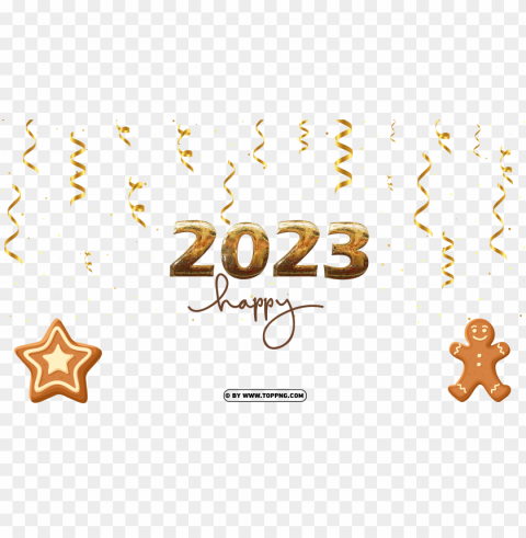 christmas 2023 text with gold items PNG images with clear alpha channel broad assortment
