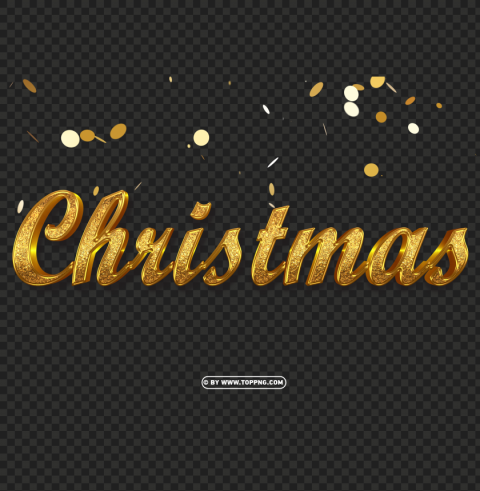 christmas goldden confetti floating PNG images with transparent overlay