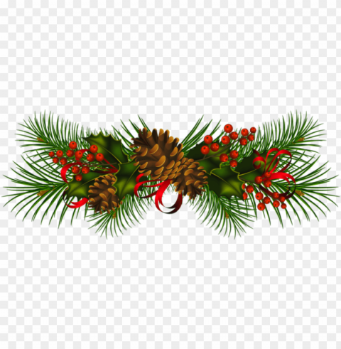 christmas pine cone mistletoe Transparent PNG Artwork with Isolated Subject